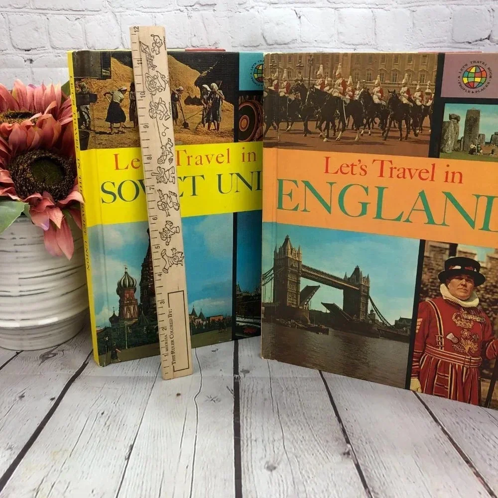 vintage books let's travel in England and soviet union 1961